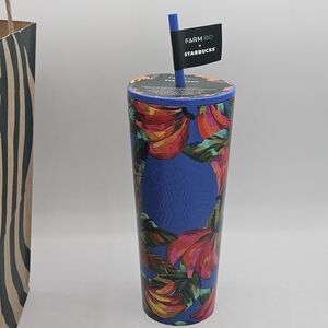 New Starbucks Farm Rio Blue Bright Banana Exclusive Rare Venti 24 Oz Cup